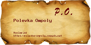 Polevka Ompoly névjegykártya